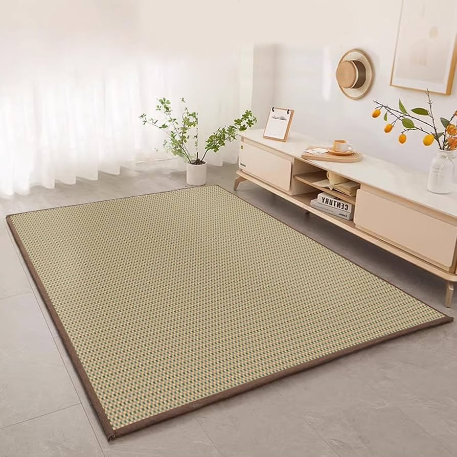 Amazon｜藤編み カーペット 和モダン ラグ フロアマット 寝ござ